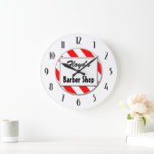Barber Shop Red Black Clock Grote Klok (Huis)