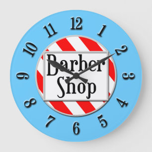 Barber Shop Red, White en Blue Retro Clock Grote Klok