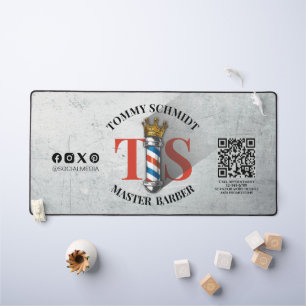 Barber Shop Royal Crown Barber Pole Hair Salon QR Bureaumat