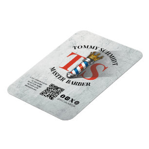 Barber Shop Royal Crown Barber Pole Hair Salon QR Magneet