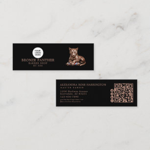Barber Shop Roze Goud Panter Qr Code Sociale Picto Mini Visitekaartje