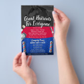 Barber Shop & Salon  Coupon Sjabloon F Flyer (Hand)