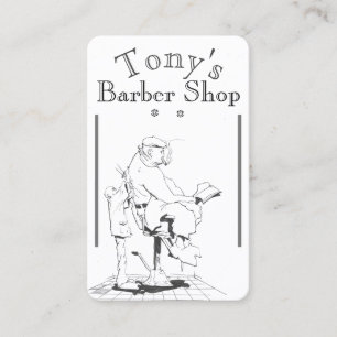 Barber Shop Scene op een Visitekaartje