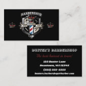 Barber Shop Shield en Kroon Visitekaartje (Voorkant / Achterkant)