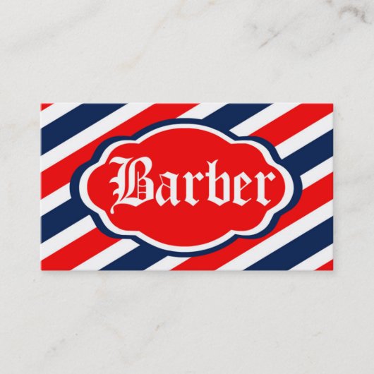 Barber Shop Sign Retro  Visitekaartje (Voorkant)