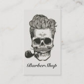  Barber Shop Skull Scissors Visitekaartje (Voorkant)