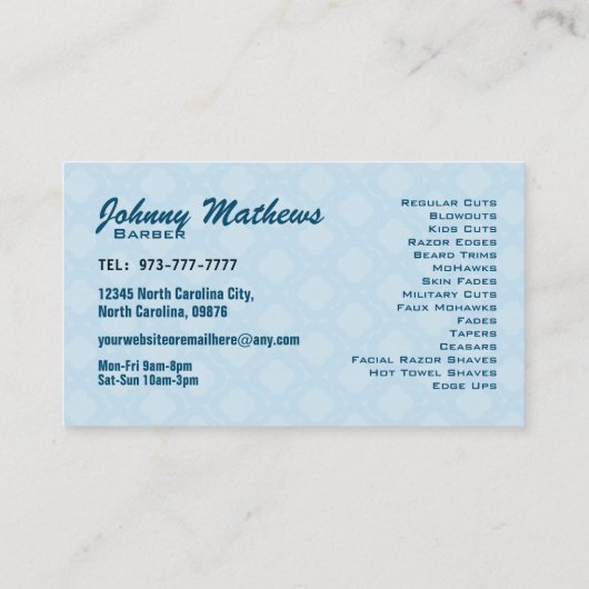 Barber Shop Slogans Visitekaartjes (Achterkant)