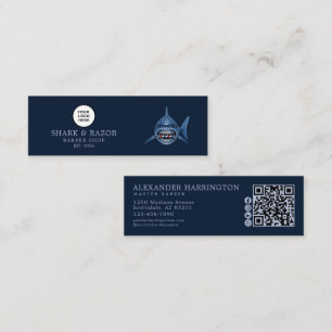 Barber Shop Stalen Haai Qr Code Sociale Iconen Mini Visitekaartje