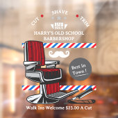 Barber Shop-stoel Mustache Razor aanpassen Raamsticker (Vel 2)