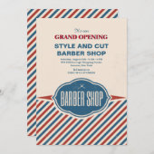 Barber Shop Stripes Grand Faire-part d'ouverture (Devant / Derrière)