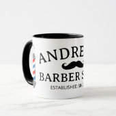 Barber shop tasse à café avec poteaux et moustache (Devant gauche)