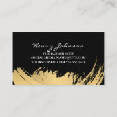 Barber Shop Tools Gold Brushed Waterverf Visitekaartje (Achterkant)
