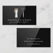 Barber Shop Tools | Zwart gloss Visitekaartje (Voorkant / Achterkant)