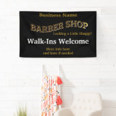 Barber Shop Zwart Goud Heropenen America Banner (Insitu)
