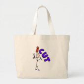 Barber Stick person design "icut" Grote Tote Bag (Voorkant)