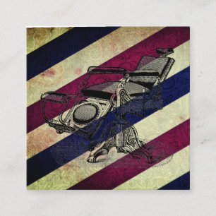 barber stoel / Barber Stripe Matte Vierkante Visitekaartje