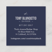  barber stoel / Barber Stripe Matte Vierkante Visitekaartje (Achterkant)