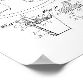 Barber Stoel Patent Afdrukbarber Winkeldecor Poste Poster (Hoek)