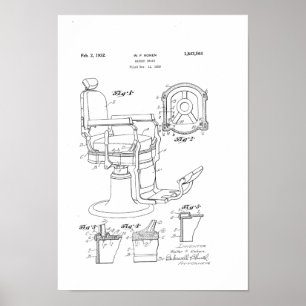 Barber Stoel Patent Afdrukbarber Winkeldecor Poste Poster