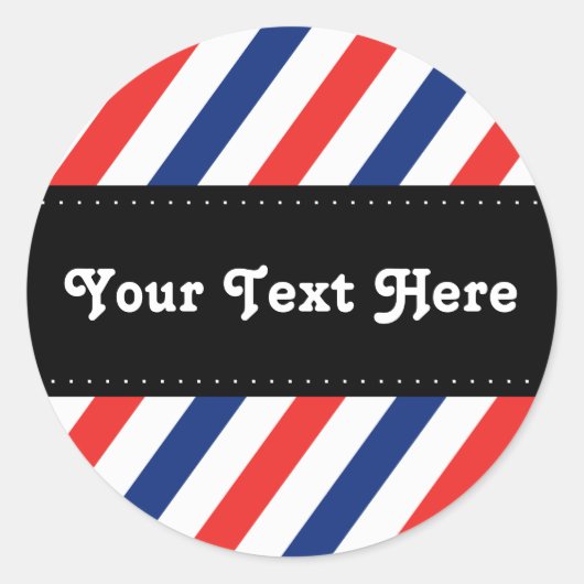 Barber Stripes Ronde Sticker (Voorkant)