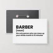 Barber-taakdefinitie Button (Voorkant / Achterkant)
