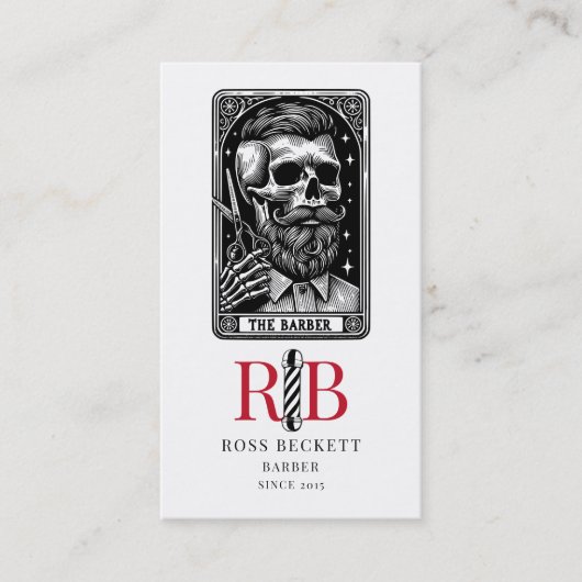 Barber Tarot Logo Monogram Visitekaartje (Voorkant)
