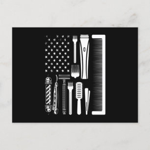Barber Tools American Flag Briefkaart