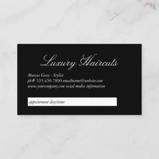 Barber Tools Blue Tint - Carte de rendez-vous (Dos)