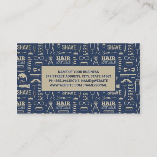 Barber Tools Patroon Afsprakenkaartje (Achterkant)