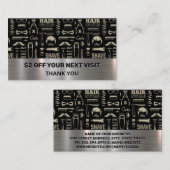 Barber Tools Patroon | Korting Visitekaartje (Voorkant / Achterkant)