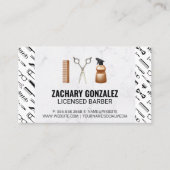 Barber Tools Set | Barber Gereedschap Patroon Marm Klantenkaartje (Voorkant)