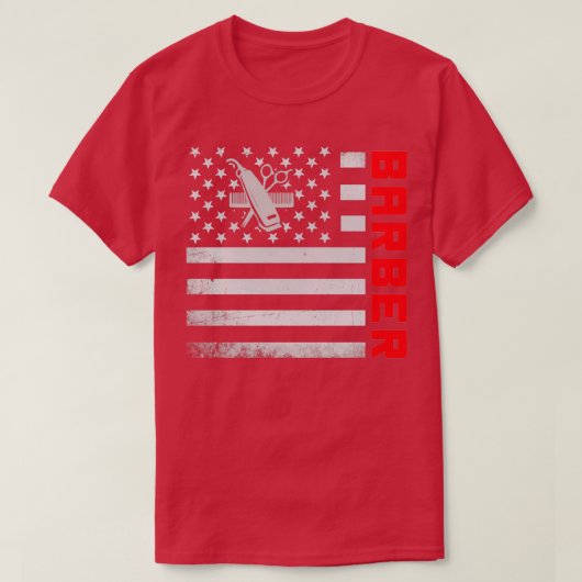 Barber US Vlag Masker T-shirt (Design voorkant)