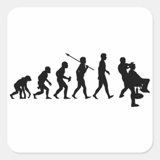 Barber Vierkante Sticker (Voorkant)