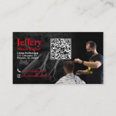 Barber-Visitekaartje met QR-code Visitekaartje (Voorkant)