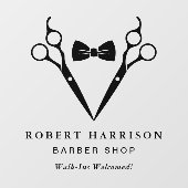 Barber Walk-Ins Barbershop Black Raamsticker (Vel)
