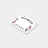 Barber winkel paal teken aangepaste bedrijfsnaam post-it® notes (Schuin)