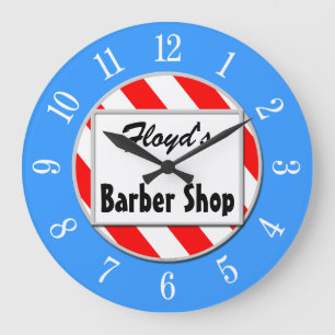 Barber Winkelen Retro Red White Blue Clock Grote Klok