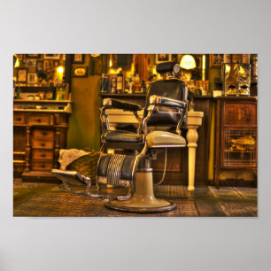 barber Winkelstoel Retro Hair Salon Aangepast Poster