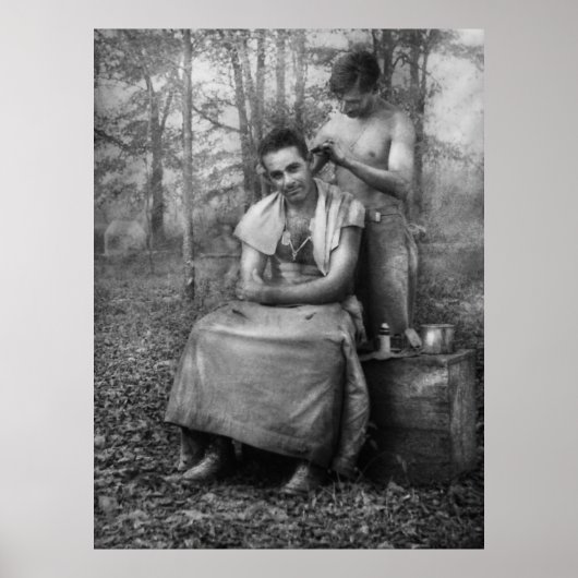 Barber - WWII - GI Haircut Poster (Voorkant)