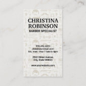 Barbergereedschap en pictogram patronen visitekaartje (Voorkant)