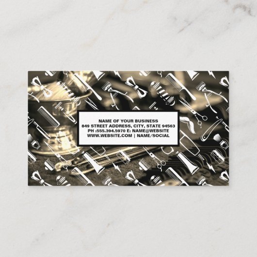 Barbergereedschap | Patroon Visitekaartje (Achterkant)