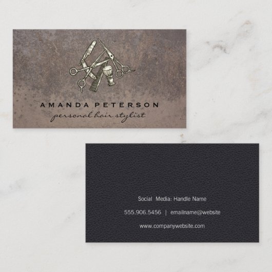 Barbergereedschap | Stijllijst Visitekaartje (Voorkant / Achterkant)