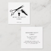 Barbergereedschap van de handelskoppellijst vierkante visitekaartje (Voorkant / Achterkant)