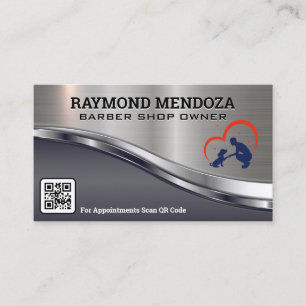 Barberpaal Logo QR-code Schaar Zakelijke Auto Visitekaartje