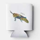 Barberpoolsprinkhaan, afbeelding cartoon blikjeskoeler (Achterkant)