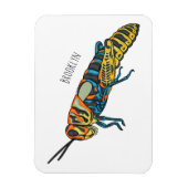 Barberpoolsprinkhaan, afbeelding cartoon magneet (Verticaal)