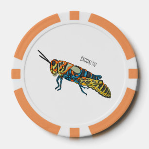 Barberpoolsprinkhaan, afbeelding cartoon poker chips