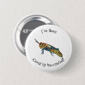 Barberpoolsprinkhaan, afbeelding cartoon ronde button 5,7 cm (Voorkant /achterkant)