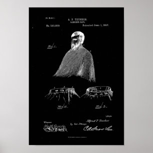 Barber's Cape Antiek Patent Poster Black