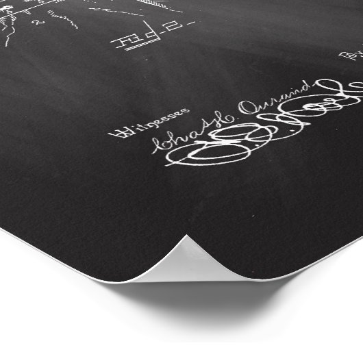 Barber's Cape Antique Patent Poster Chalkboard (Coin)